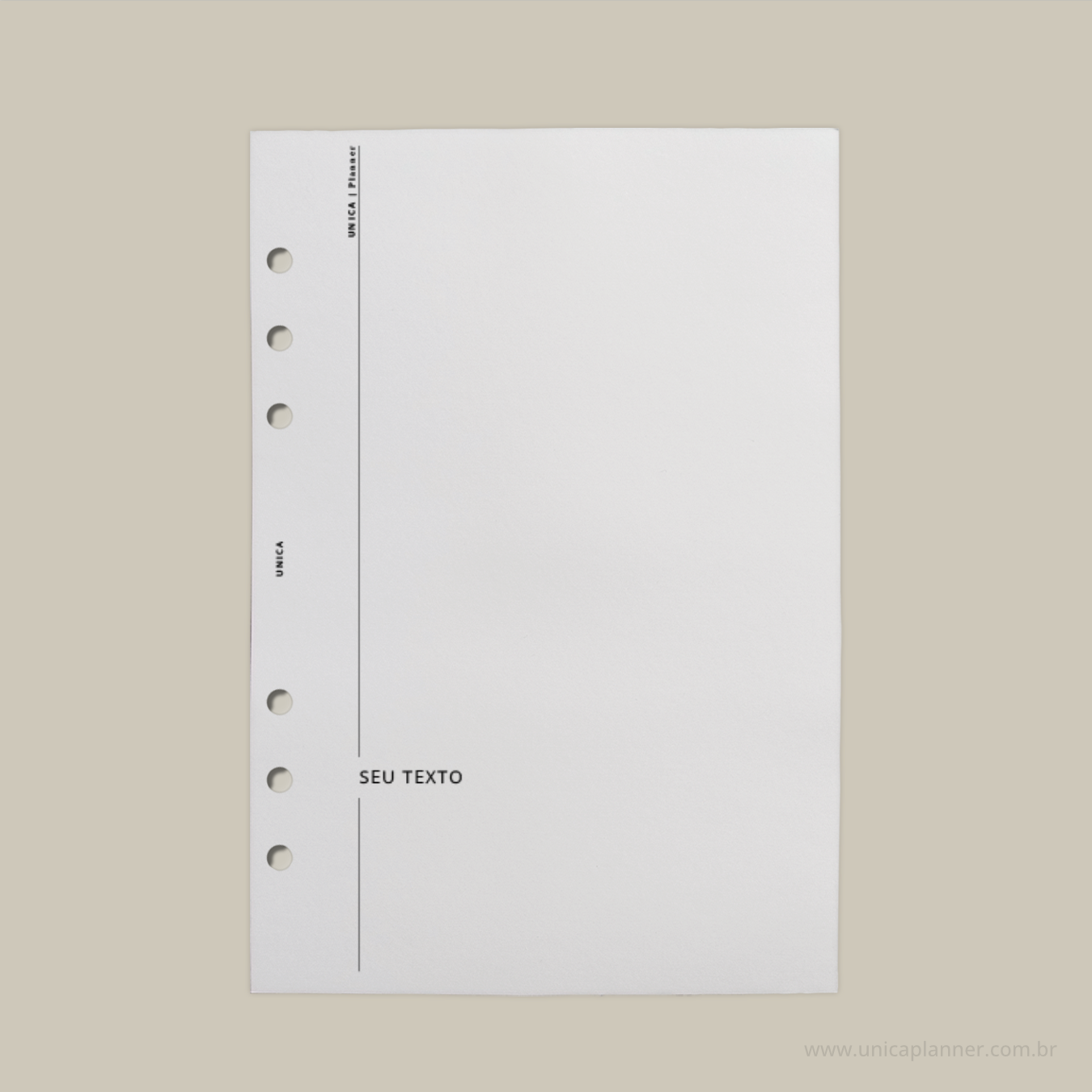 Página Divisória com Texto Personalizado