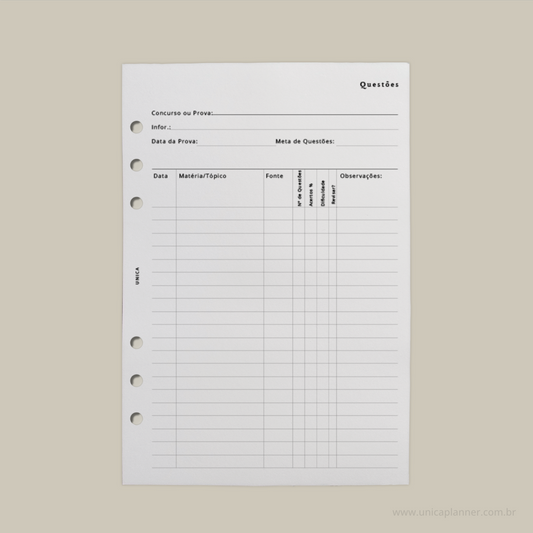 Controle de Questões