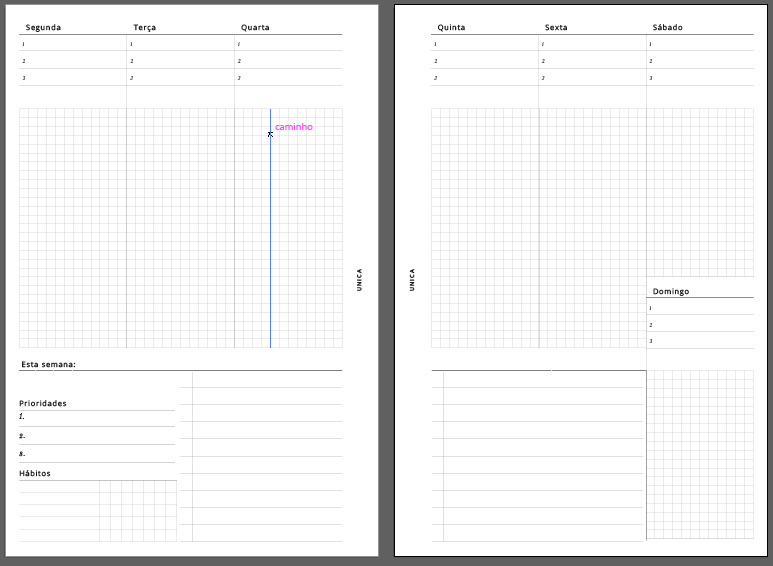 Semanal Grid em Colunas