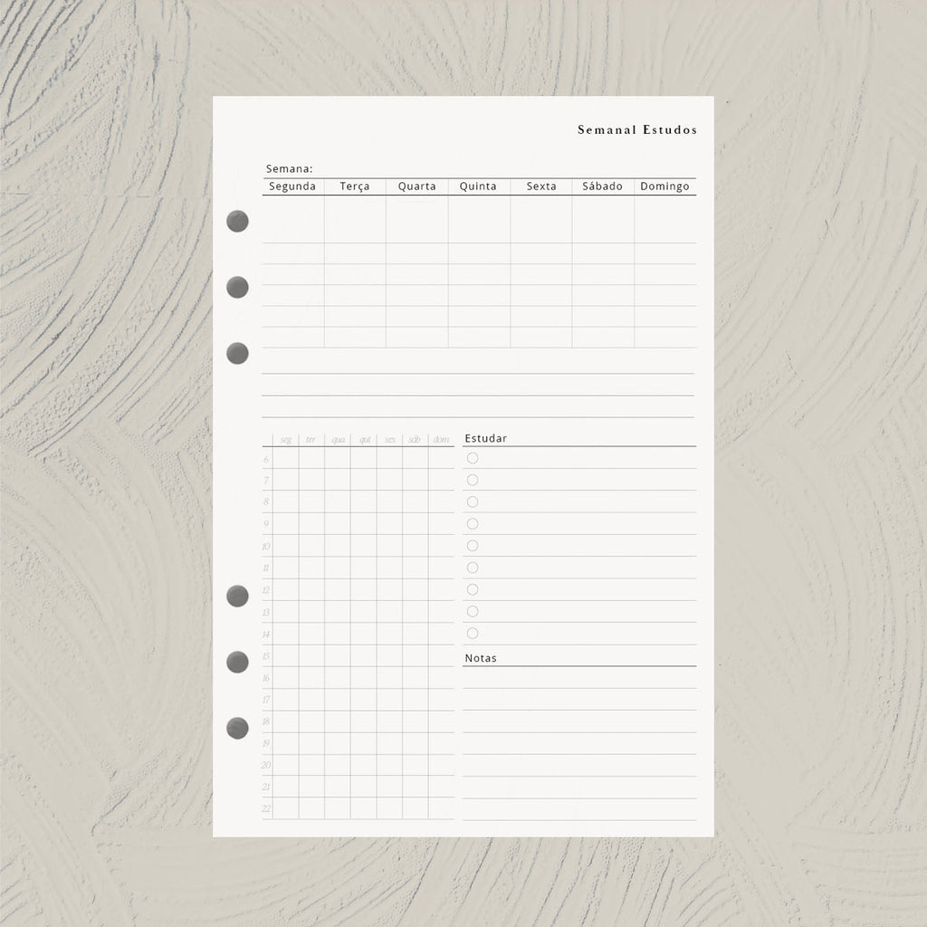 semanal para concurso vestibular estudante estudo mestrado