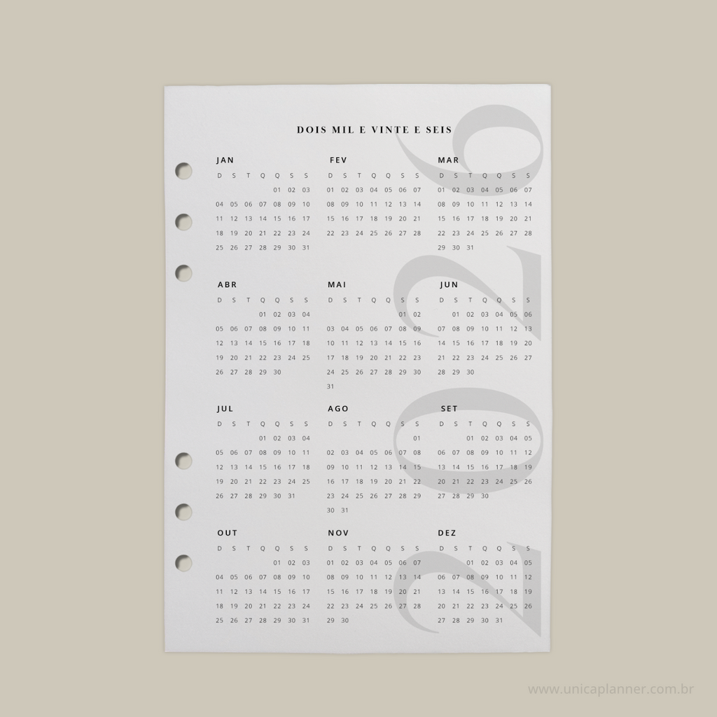 2026 | Vellum Calendário