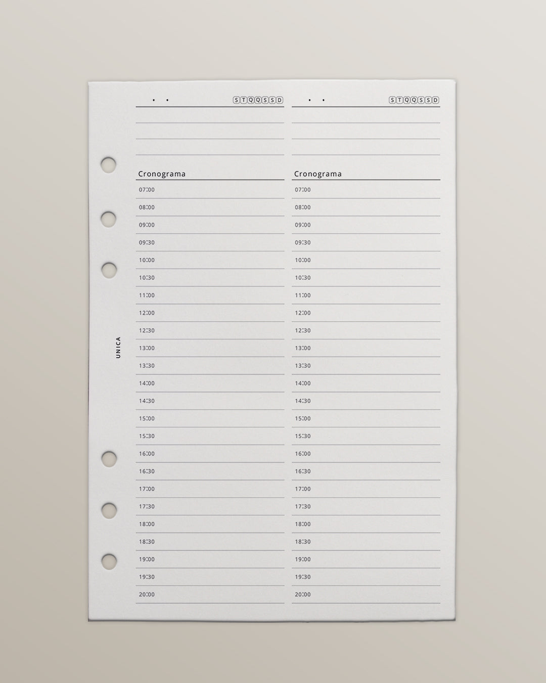 Diário com Horários