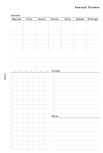 Semanal para Estudos