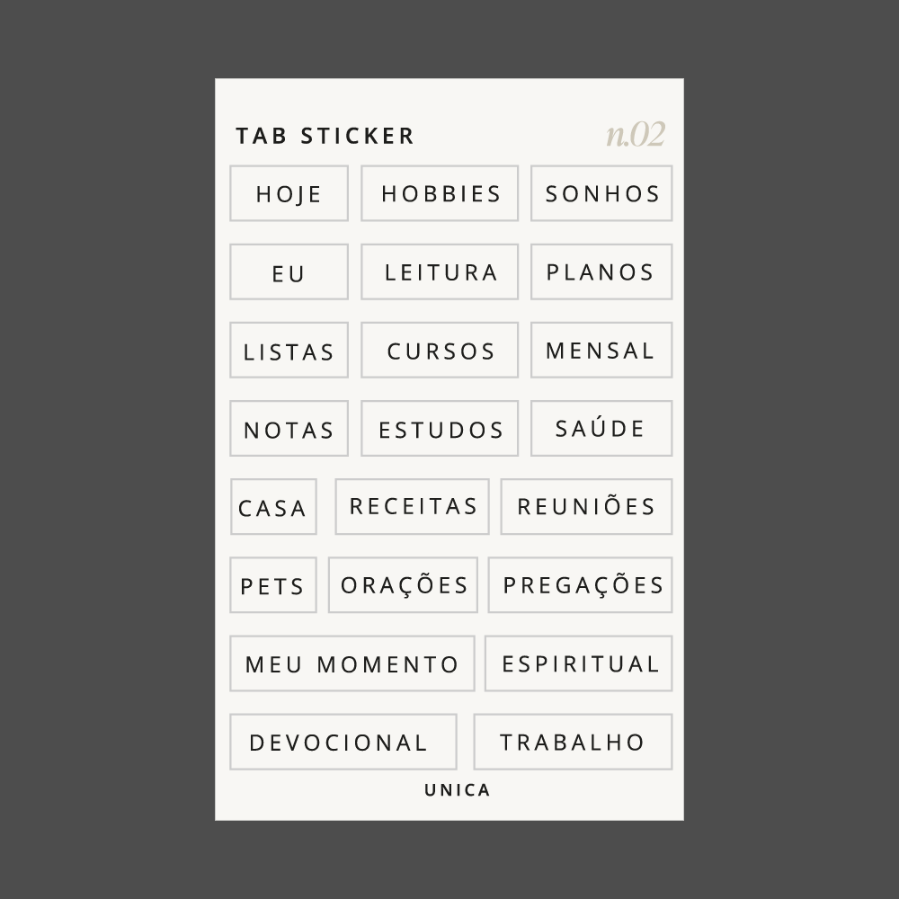 Tab On Sticker Tab Sticker – Unica Planner